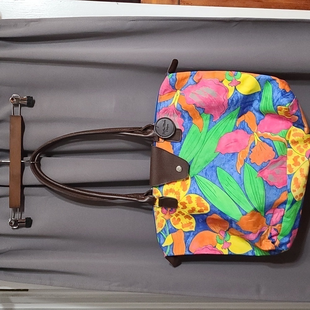 JoAnn Marie Designs Tote Beachy Colorful Tropical Water Resistant 13x19" EUC‎